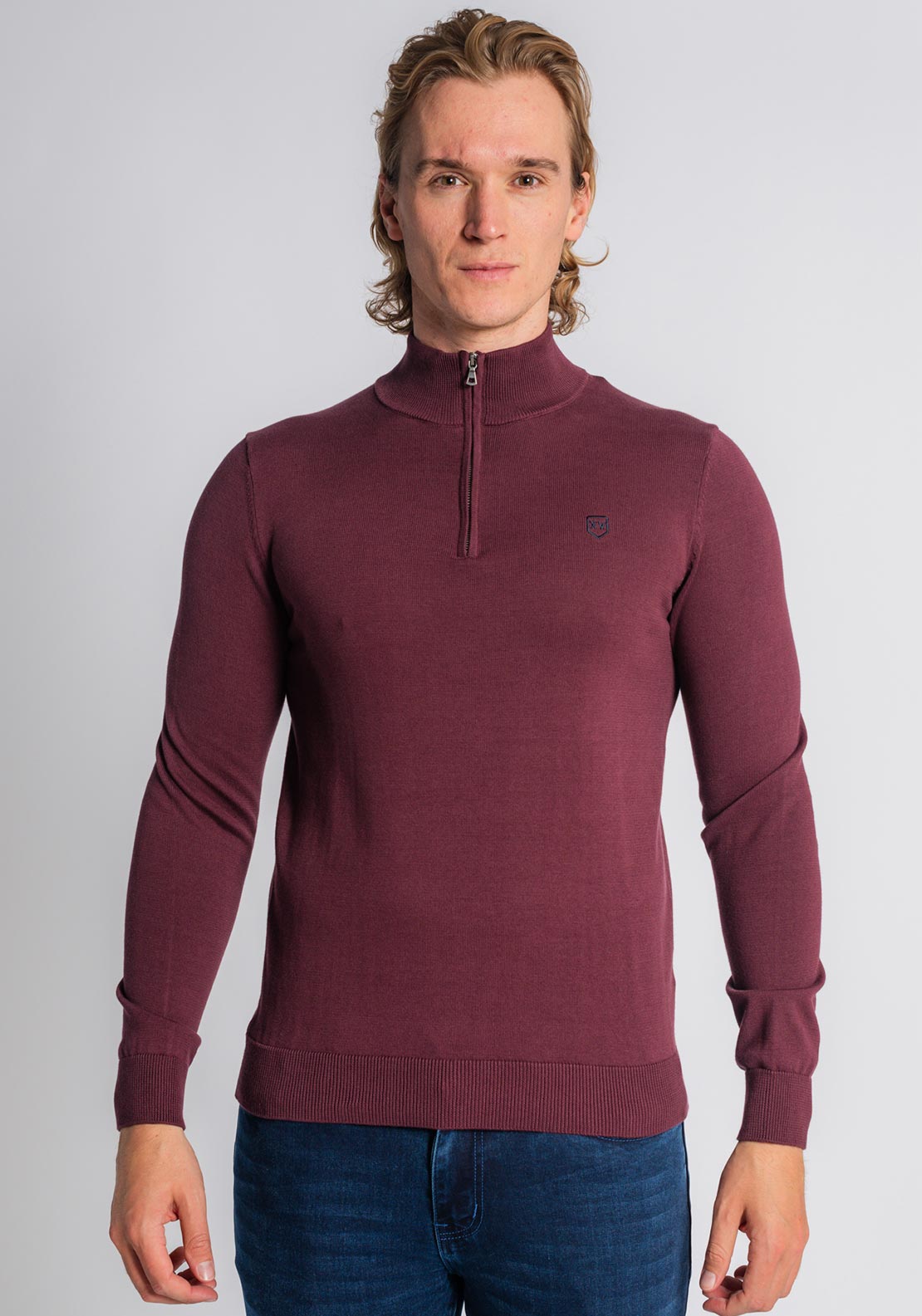 XV Kings By Tommy Bowe Perpignan Quarter Zip Sweater, Plum