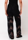 PIECES Rinne High Waisted Straight Lace Trousers, Black