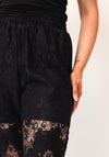 PIECES Rinne High Waisted Straight Lace Trousers, Black