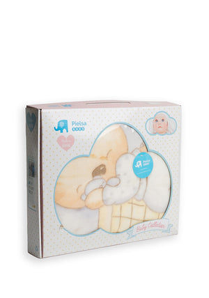 Pielsa Sleeping Bear Soft Fleece Boxed Blanket, Grey