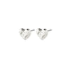 Pilgrim Arlet Heart Stud Earrings, Silver