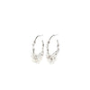 Pilgrim Focus Pearl Hoop Earrings, Silver