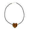 Pilgrim Stay Tigers Eye Heart Necklace, Silver