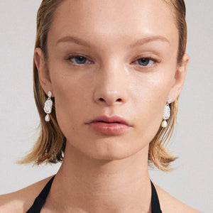 Pilgrim True Coin Drop Pearl Earrings, Silver