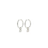 Pilgrim Ecstatic Deco Hoop Earrings, Silver