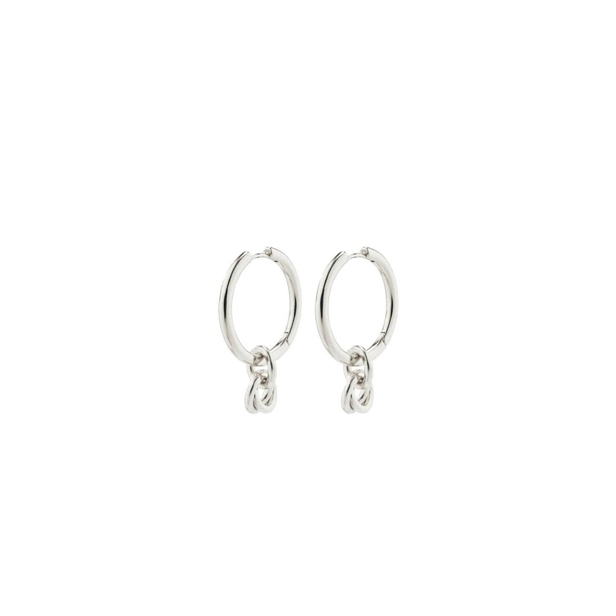 Pilgrim Ecstatic Deco Hoop Earrings, Silver