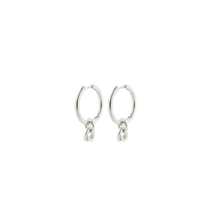 Pilgrim Ecstatic Deco Hoop Earrings, Silver