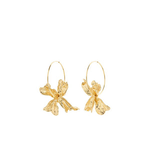 Pilgrim Dream Flower Hoop Earrings, Gold