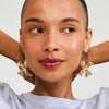 Pilgrim Dream Flower Hoop Earrings, Gold
