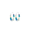 Pilgrim Dream Silver Plated Beaded Hoop Earrings, Silver