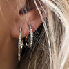 Pilgrim Roberta Large Crystal Semi Hoop Earrings, Gold