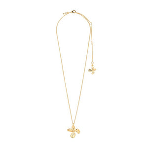 Pilgrim Dream Gold Plated Flower Necklace, Gold