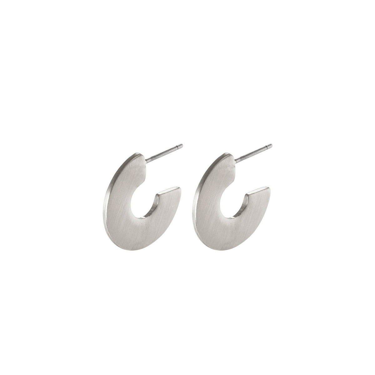 Pilgrim Vivian Flat Hoop Earrings, Silver