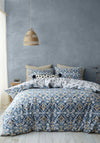 Pineapple Elephant Inara Ikat Duvet Cover Set, Indigo Blue