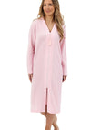 Marlon Waffle Long Sleeve Zip Dressing Gown, Pink