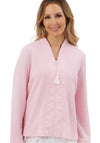 Marlon Waffle Long Sleeve Bed Jacket, Pink