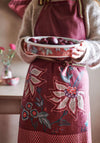 Pip Studio Flower Festival Apron, Dark Pink
