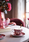 Pip Studio Flower Festival Cappuccino Cup & Saucer, Dark Pink