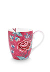 Pip Studio Flower Festival Extra Large Mug, Dark Pink
