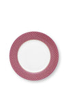 Pip Studio Flower Festival Set/4 Dinner Plates, Dark Pink
