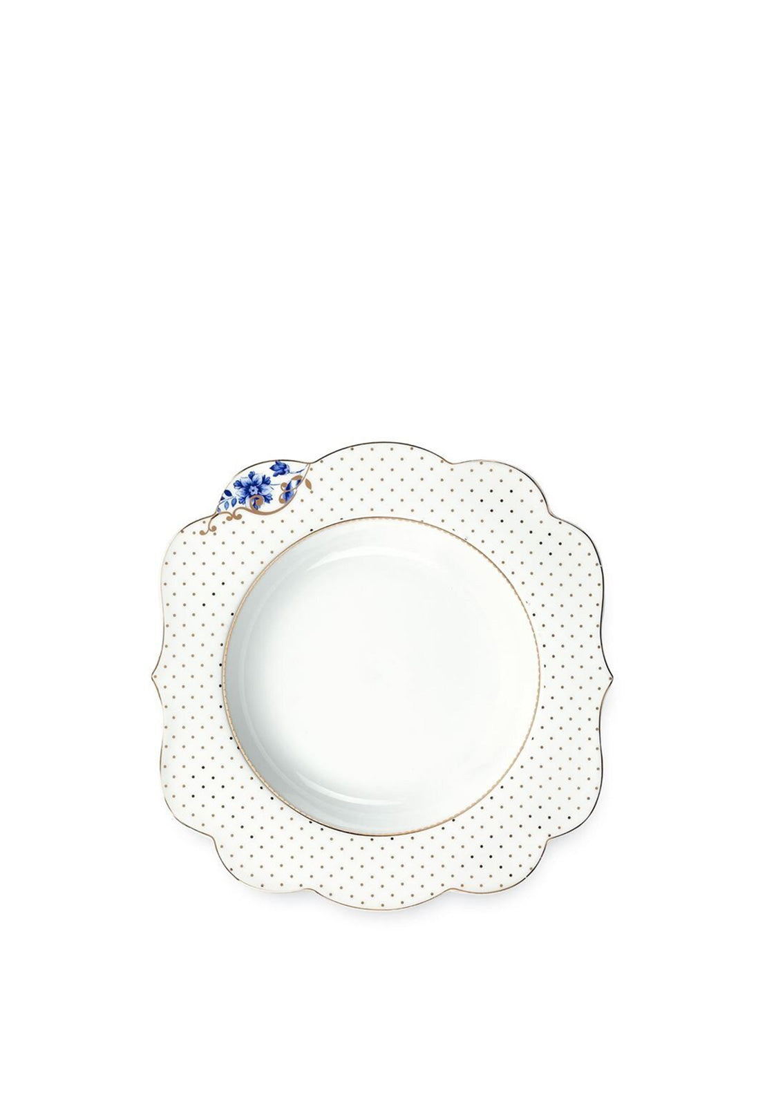Pip Studio Golden Dot Soup Plate 23,5cm, Royal White - McElhinneys