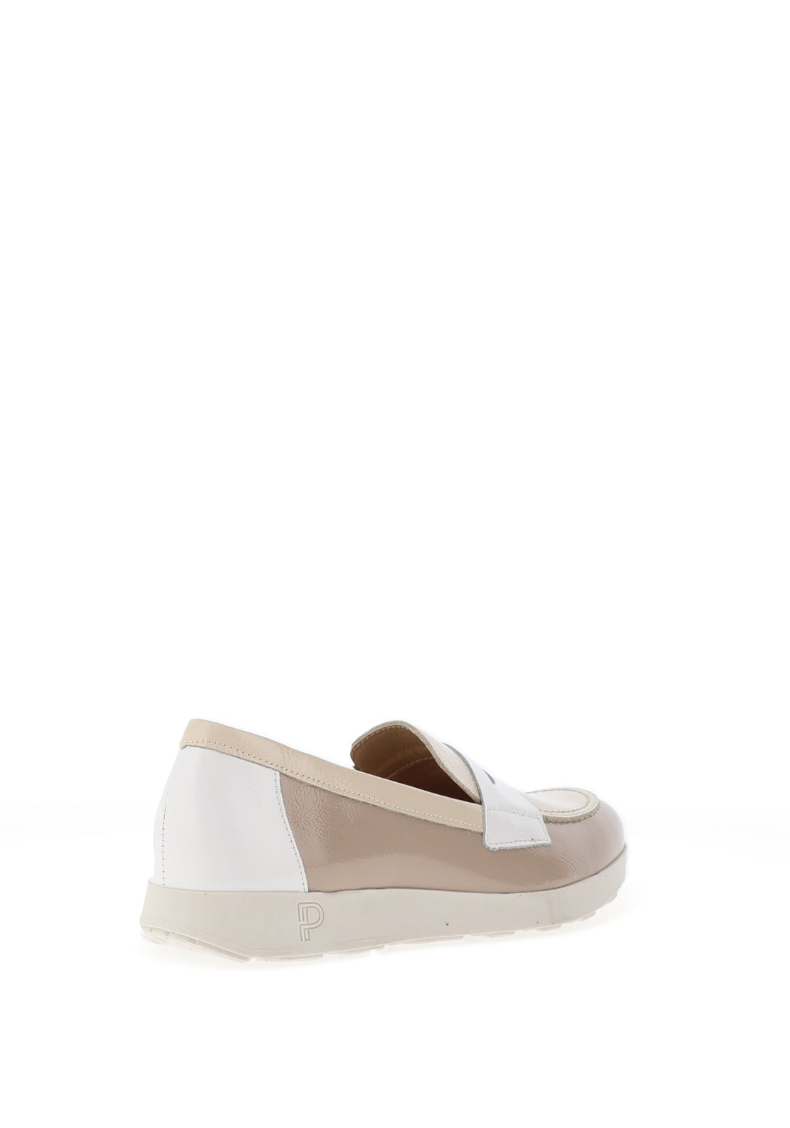 Pitillos Patent Leather Colour Block Laofers, Stone