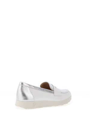Pitillos Smooth Leather Flat Loafers, White