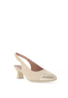 Pitillos Sling Back Low Heeled Shoes, Beige & Gold
