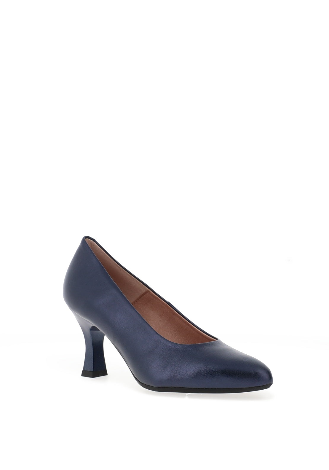 Pitillos Shimmering Mid Heel Court Shoes, Navy
