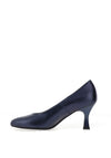 Pitillos Shimmering Mid Heel Court Shoes, Navy