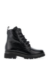 Pitillos Patent Lace Up Military Boots, Black