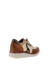 Pitillos Leather Lace Wedge Trainer, Brown
