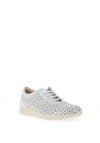 Pitillos Shimmering Perforated Floral Print Trainers, Silver
