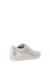 Pitillos Shimmering Perforated Floral Print Trainers, Silver