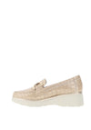 Pitillos Patent Crocodile Print Loafers, Beige