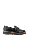 Pitillos Patent Buckle Detail Loafers, Black
