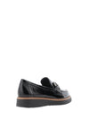 Pitillos Patent Buckle Detail Loafers, Black