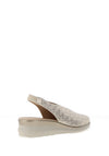 Pitillos Leather Weave Low Wedge Shoes, Gold