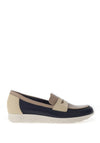 Pitillos Pebbled Leather Slip On Loafers, Navy