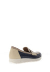 Pitillos Pebbled Leather Slip On Loafers, Navy