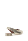 Pitillos Pebbled Leather Sling Back Stud Shoes, Gold