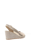 Pitillos Smooth Leather Woven Wedge Shoes, Gold