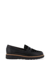 Pitillos Smooth Leather Stud Detail Loafers, Black