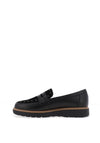 Pitillos Smooth Leather Stud Detail Loafers, Black