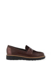 Pitillos Pebbled Leather Metallic Loafers, Brown