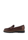 Pitillos Pebbled Leather Metallic Loafers, Brown