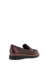 Pitillos Pebbled Leather Metallic Loafers, Brown