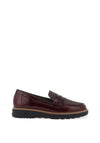 Pitillos Patent Leather Check Texture Loafers, Wine