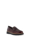 Pitillos Patent Leather Check Texture Loafers, Wine