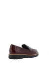 Pitillos Patent Leather Check Texture Loafers, Wine